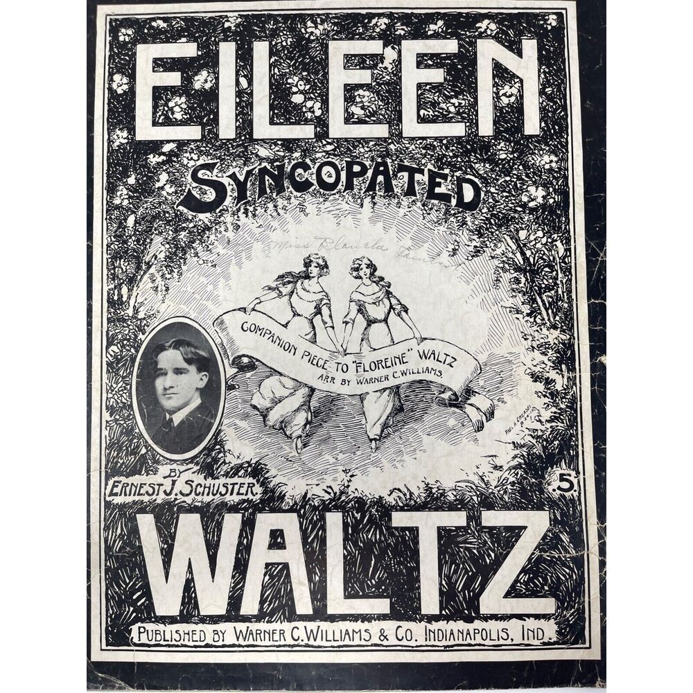 1912 Eileen Waltz Sheet Music Syncopated Ernest Schuster‎